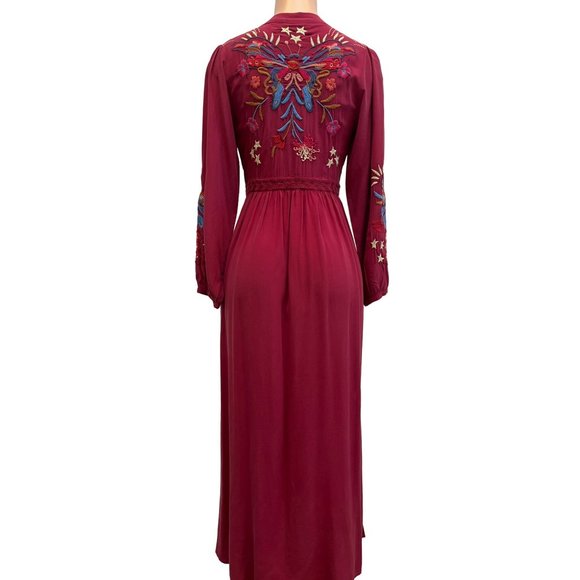 Johnny Was Mika Split Front Dress Rumba Red Small - Picture 5 of 9